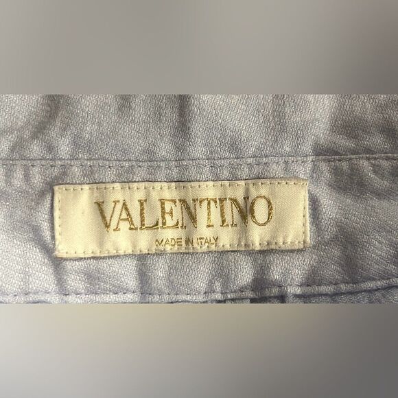Valentino light blue linen blend crop trouser pants size 38 ( us 2) - Picture 8 of 11